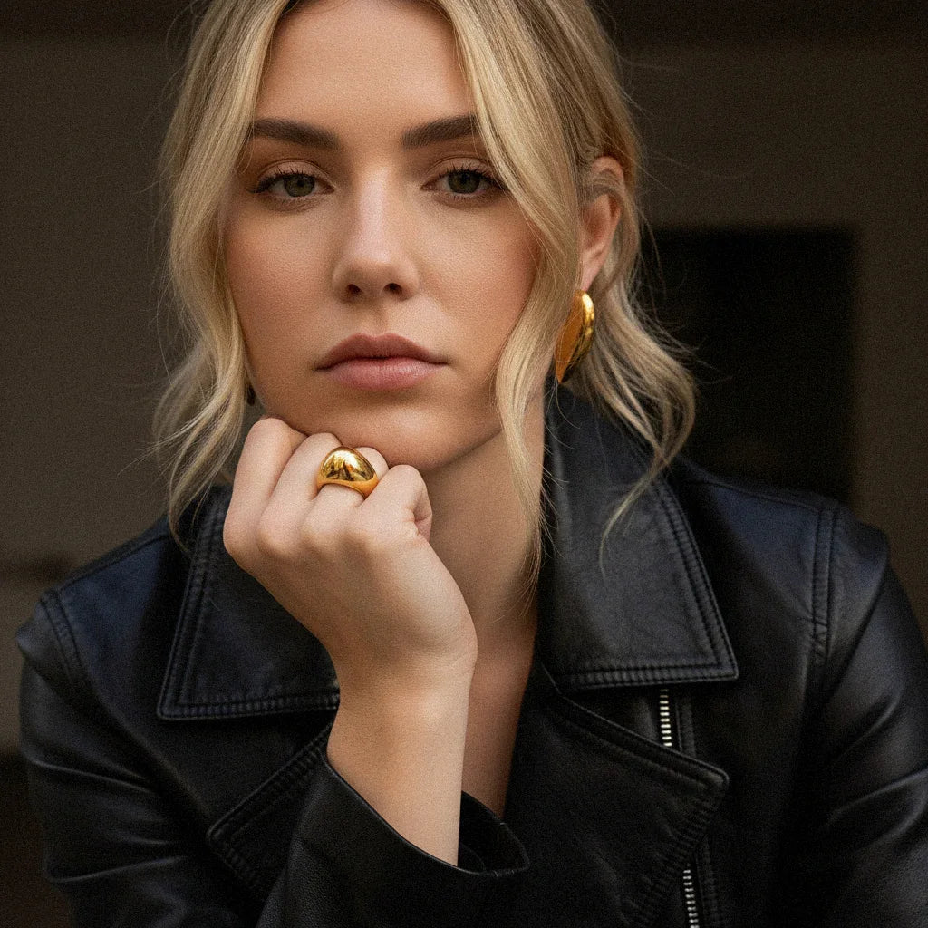 Gold Plated Chunky Heart Earrings