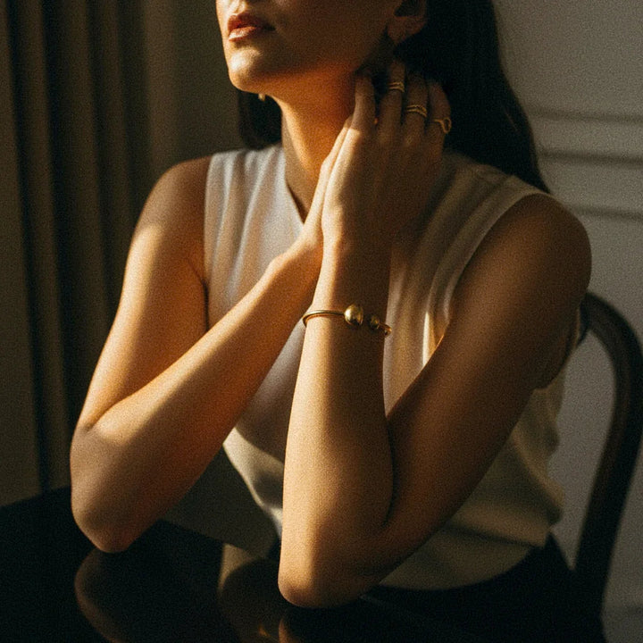 Gold-Plated Minimalist Open Cuff Bracelet