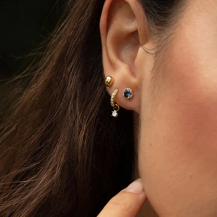 Gold-Plated CZ Huggie Earrings for Women