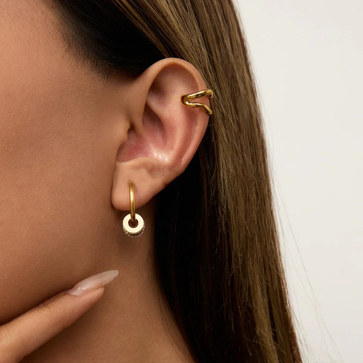 Gold Plated Stainless Steel Ear Cuff Earrings for Women