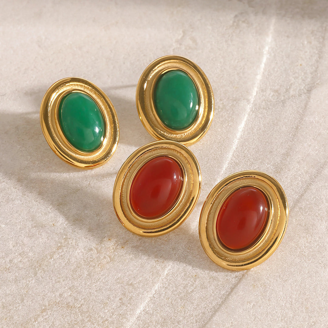 Gold-Plated Crystal Stud Earrings for Women