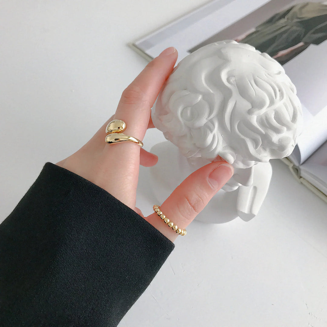 Gold-Plated Statement Adjustable Dome Ring for Women