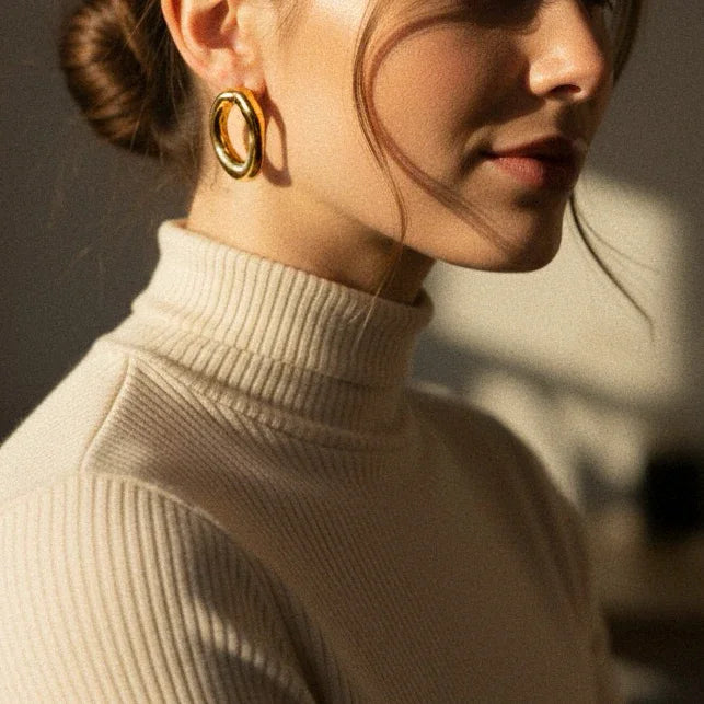 Gold-Plated Raquel Open Oval Earrings