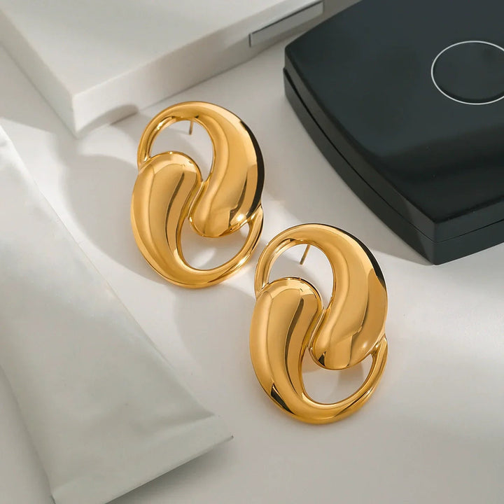 Gold-Plated Water Drop Earrings for Women