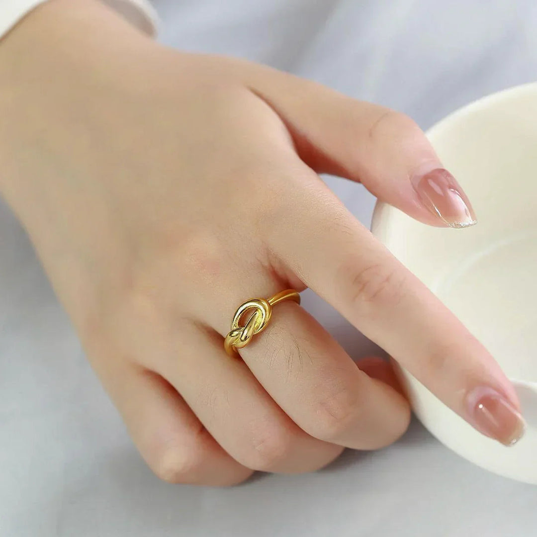 Gold-Plated Bellara Knot Ring for Women