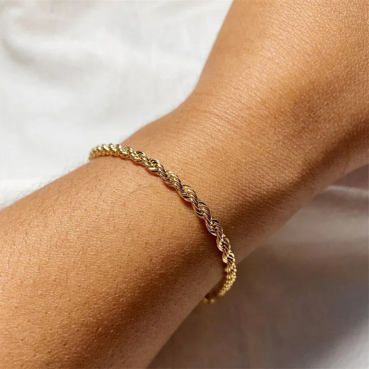 Gold-Plated Rope Chain Bracelet Women