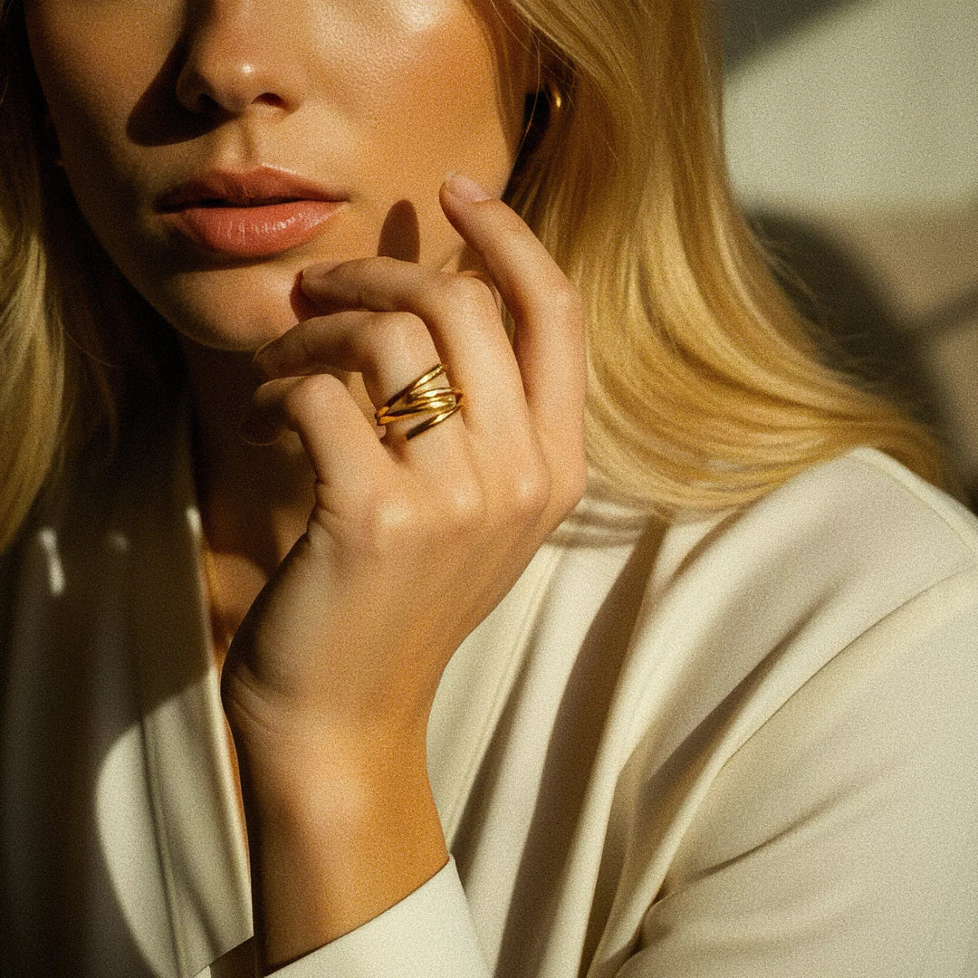 Gold-Plated Shay Contemporary Ring for Women