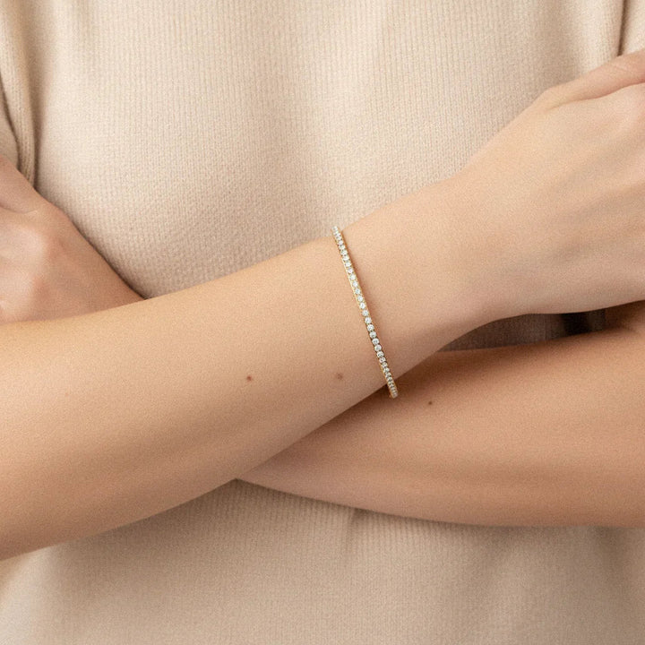 Gold-Plated CZ Bangle for Women