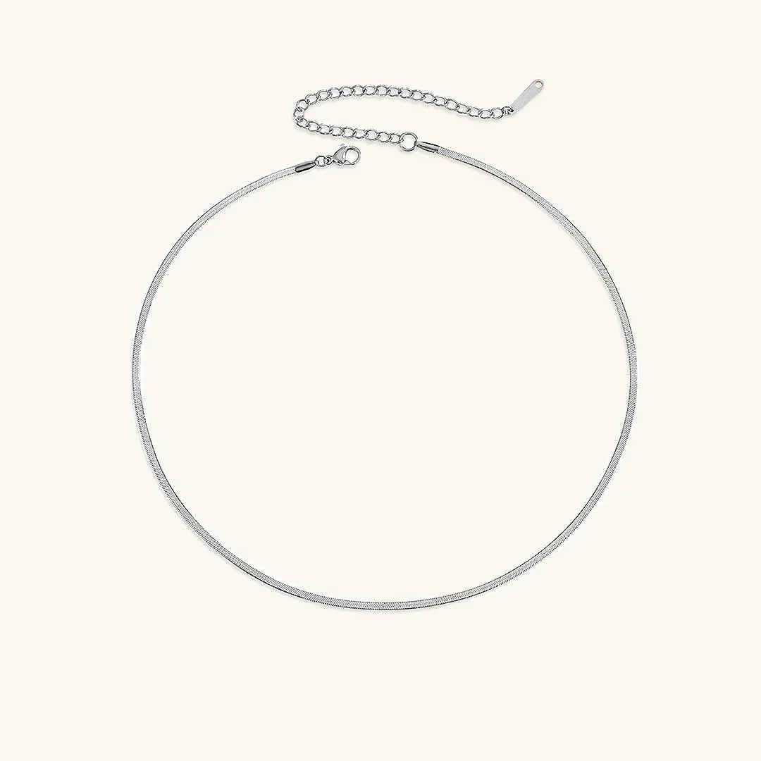 Gold-Plated Herringbone Chain Necklace for Women