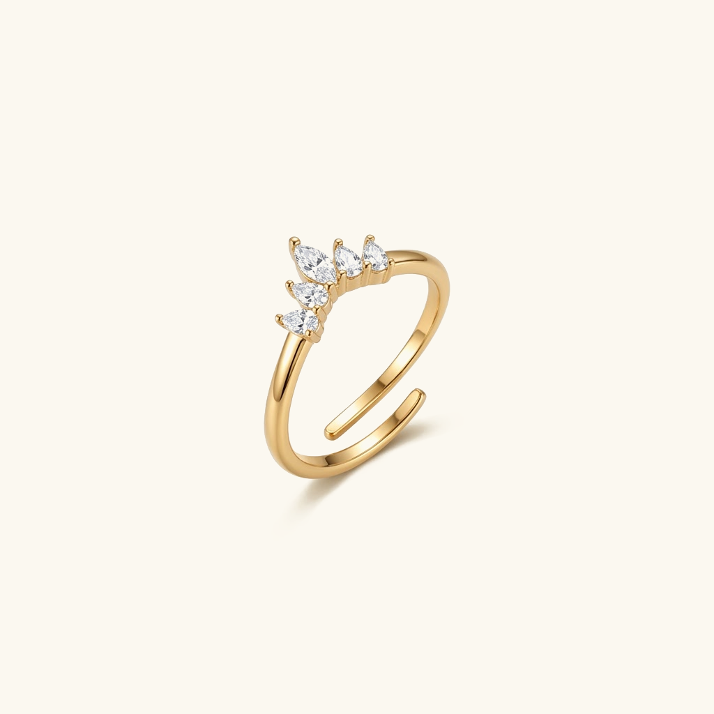 Gold-Plated Diamond Ring For Women