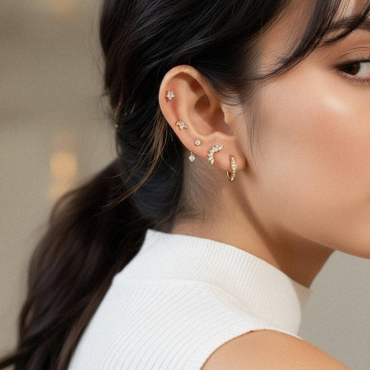 Gold Plated Diamond Earrings Bundle