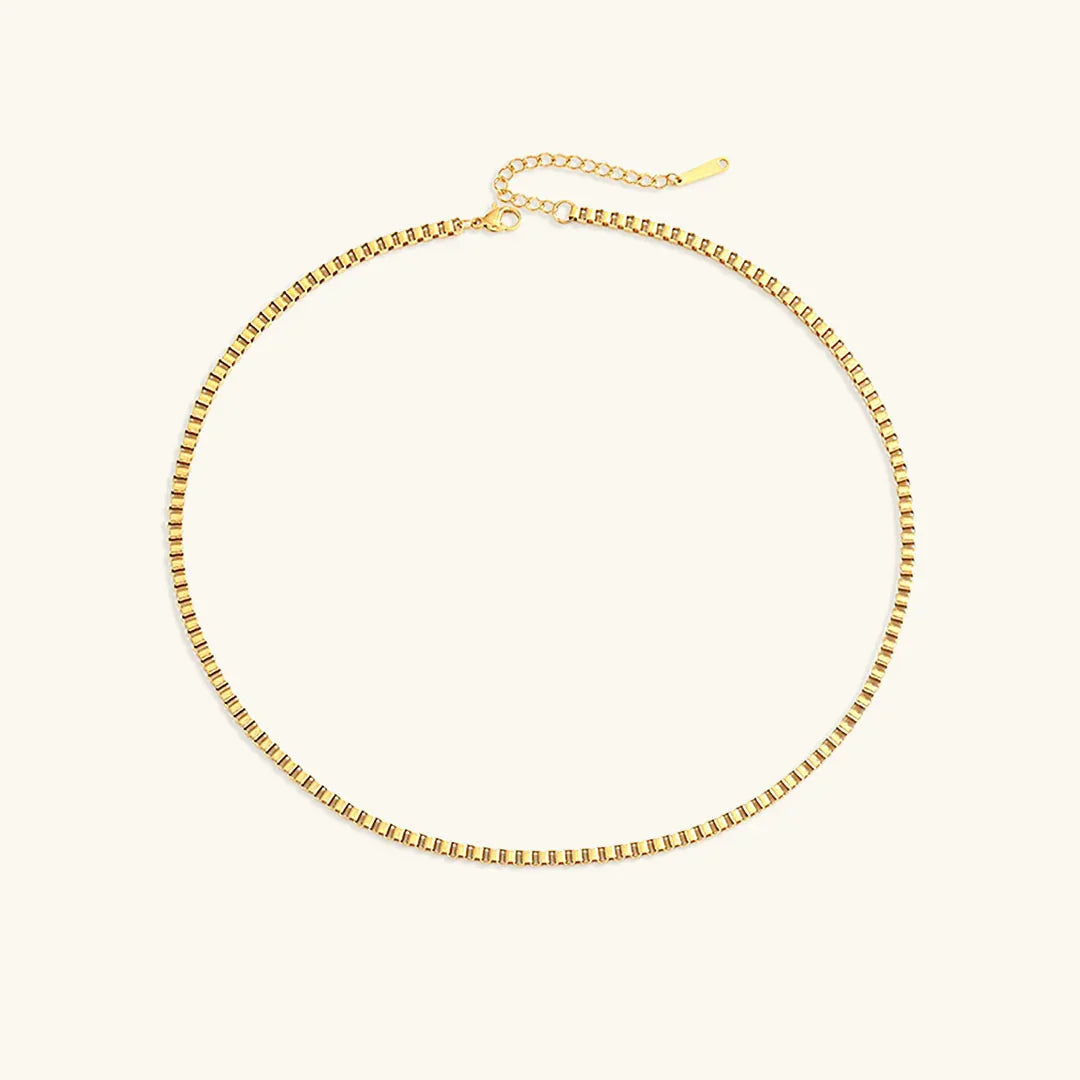 Gold-Tone Slim Box Chain Necklace
