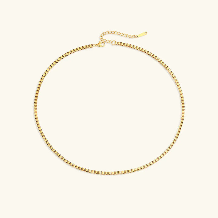 Gold-Plated Box Chain Necklace for Women