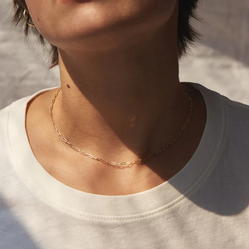 Gold-Tone Long Link Chain Necklace