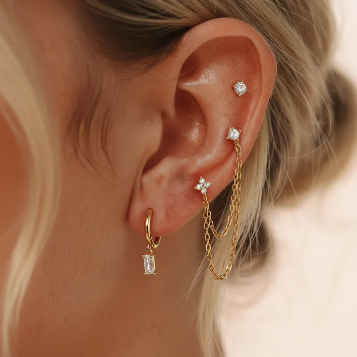 Gold Plated Diamond Earrings Bundle
