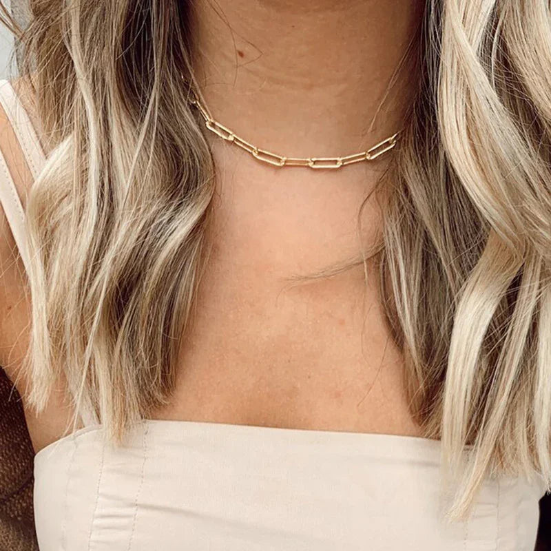 Gold-Tone Oval Link Chain Necklace
