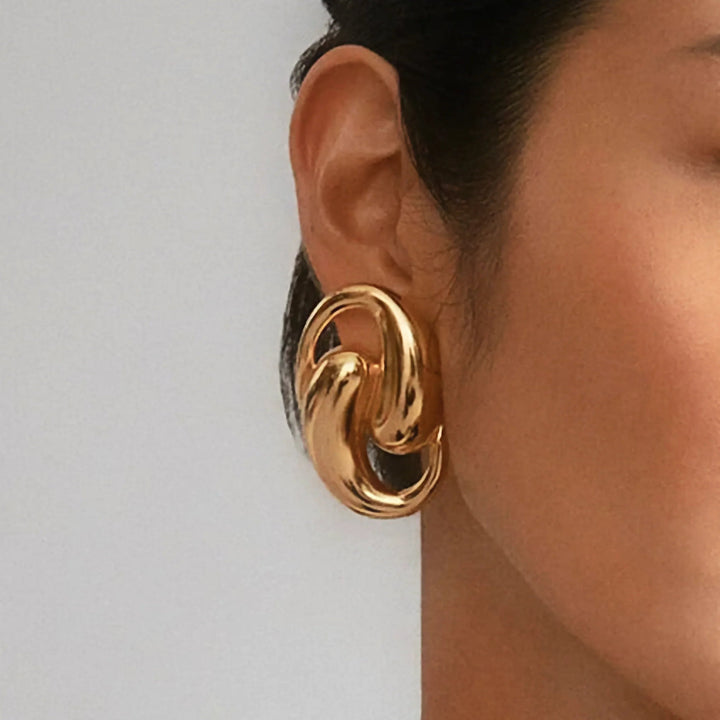 Gold-Plated Water Drop Earrings for Women