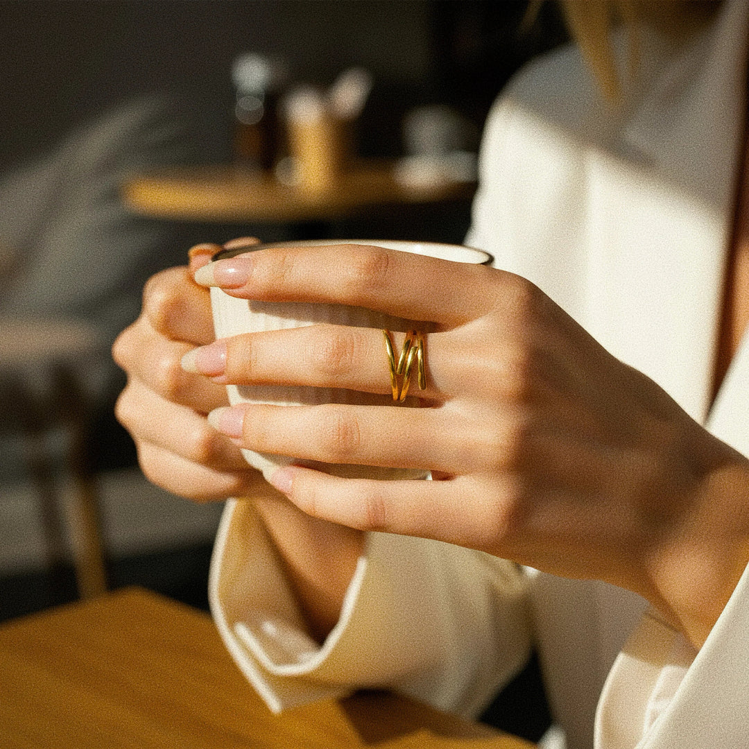 Gold-Plated Shay Contemporary Ring for Women