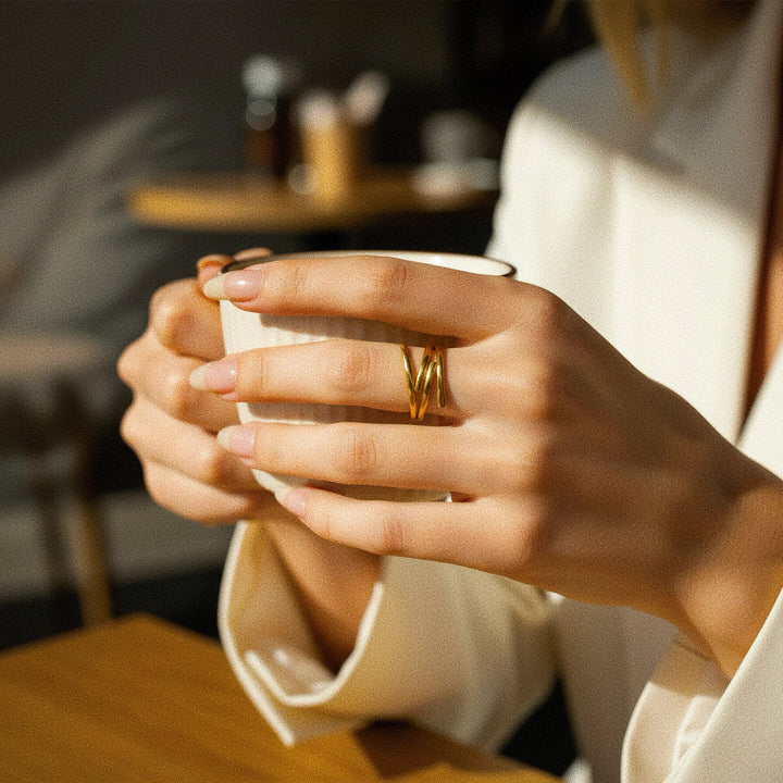 Gold-Plated Shay Contemporary Ring for Women