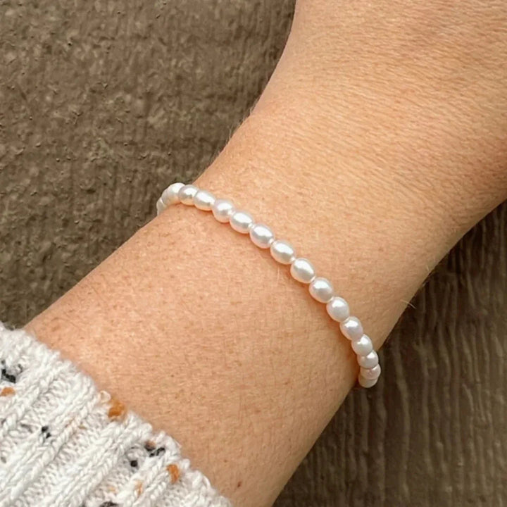 Gold-Plated Faux Pearl Beaded Bracelet