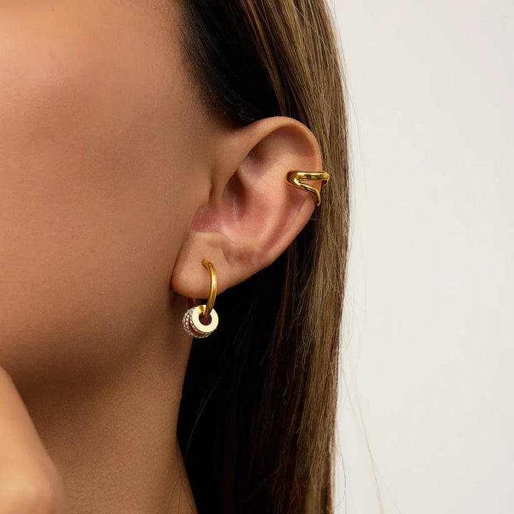 Gold Plated Stainless Steel Ear Cuff Earrings for Women