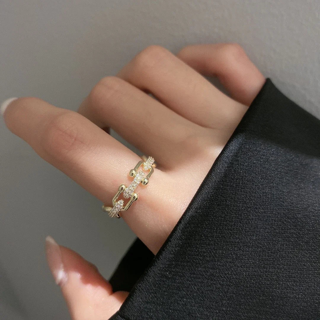 Gold-Plated CZ Stackable Ring for Women