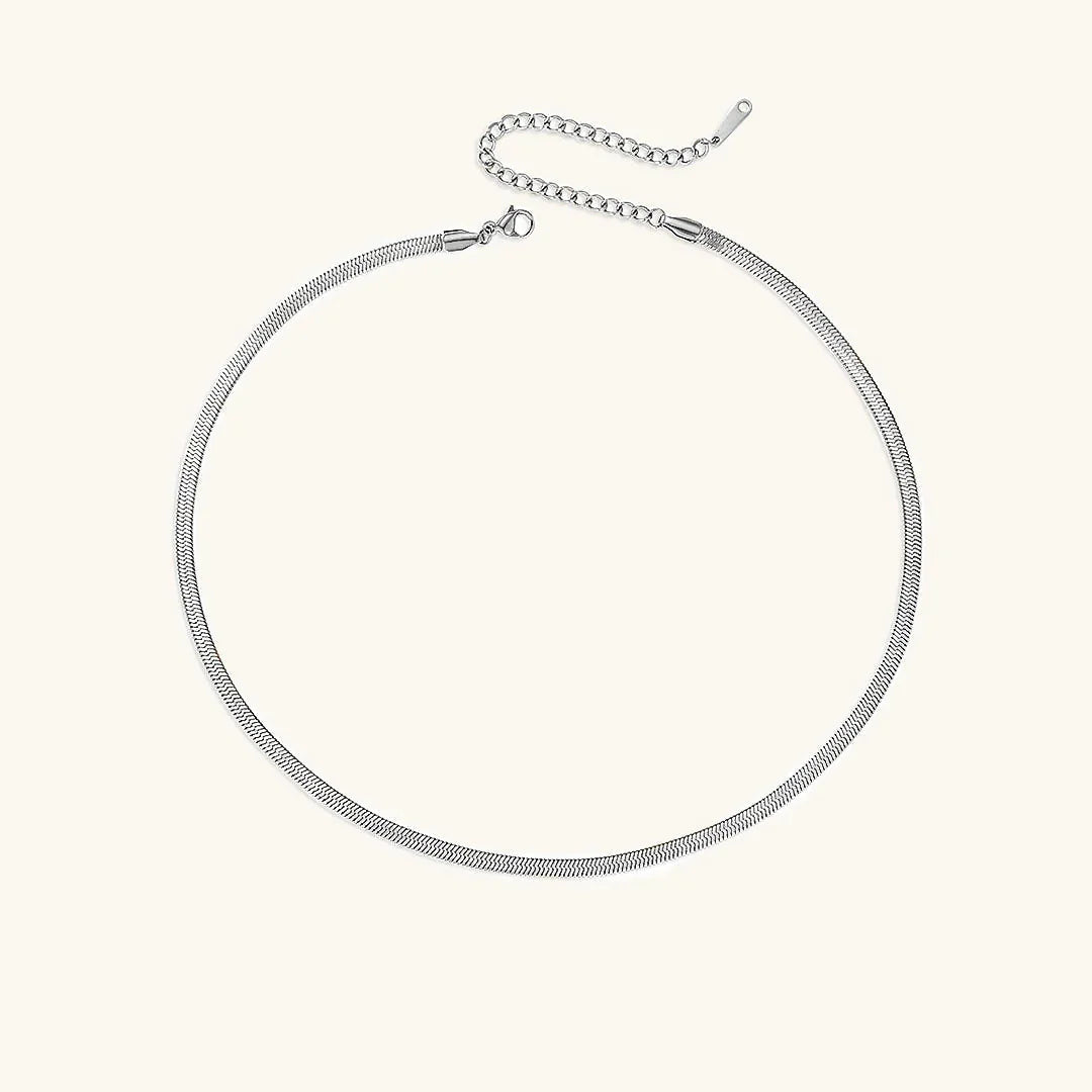 Gold-Plated Herringbone Chain Necklace for Women