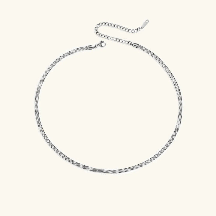 Gold-Plated Herringbone Chain Necklace for Women
