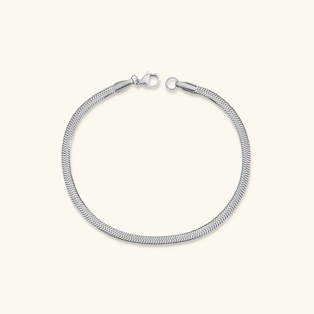 Gold-Plated Flat Chain Bracelet for Women