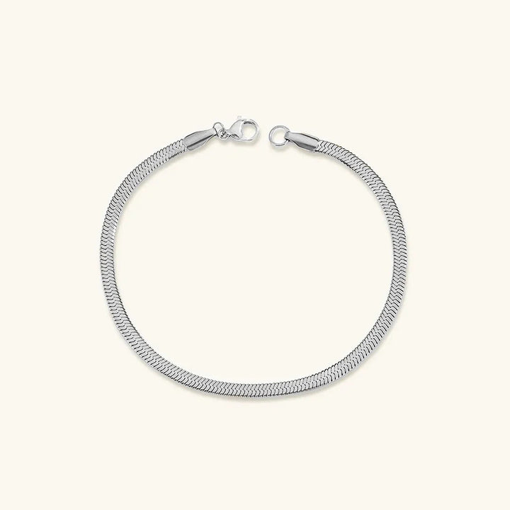 Gold-Plated Flat Chain Bracelet for Women