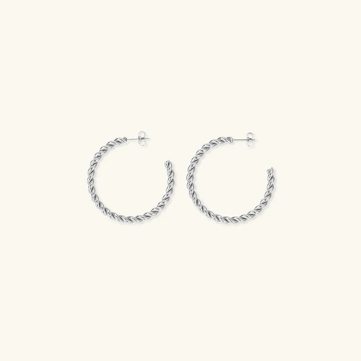 Gold-Plated Twist Hoop Earrings Women