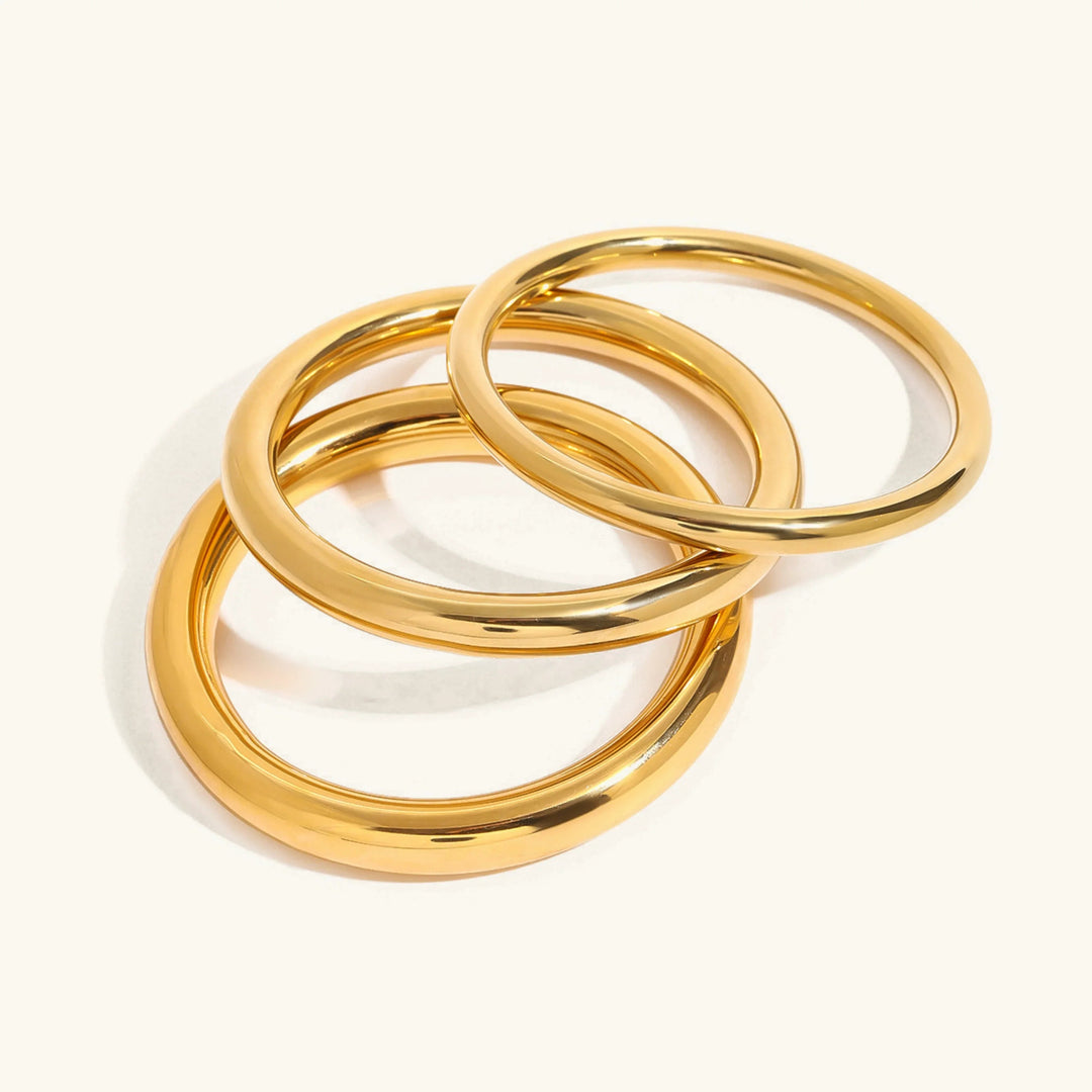 Gold-Plated Smooth Bangle Bracelet for Women