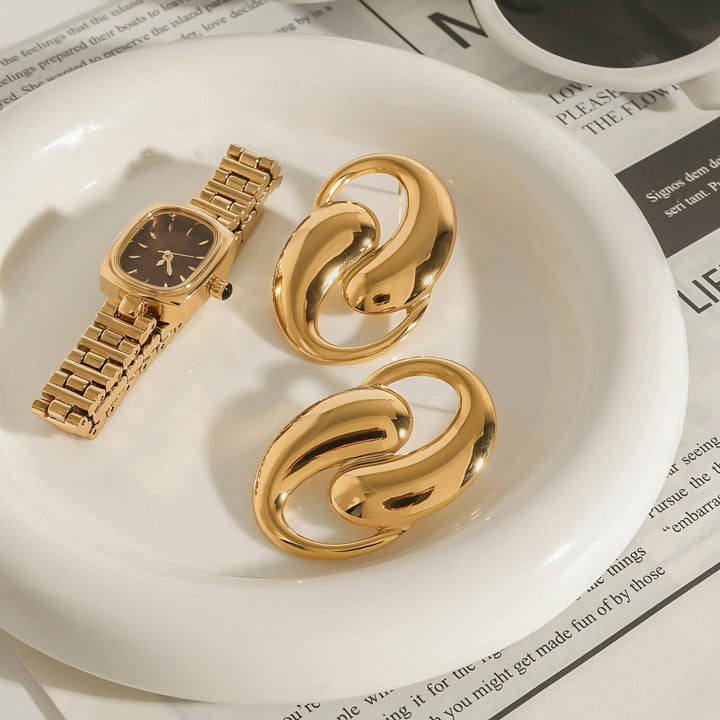 Gold-Plated Water Drop Earrings for Women