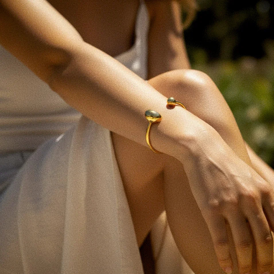 Gold-Plated Minimalist Open Cuff Bracelet