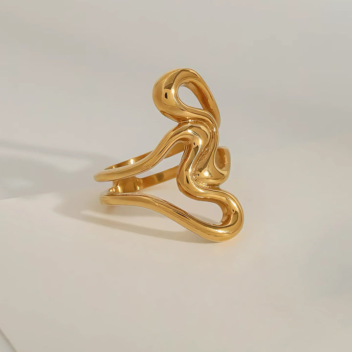 Gold-Plated Abstract Ring for Women