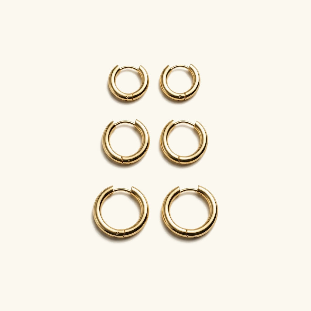 Gold-Plated Classic Huggie Hoop Earrings
