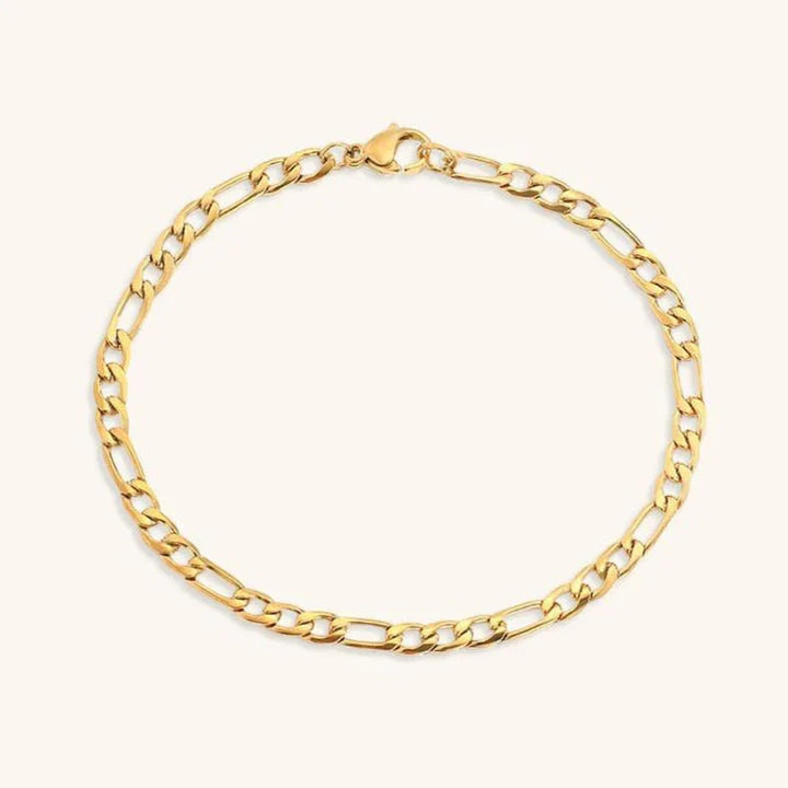 Gold-Plated Figaro Chain Bracelet for Women