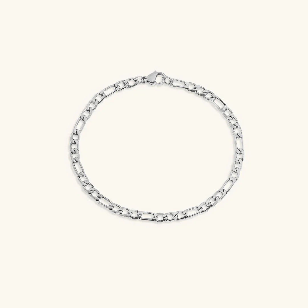 Gold-Plated Figaro Chain Bracelet for Women