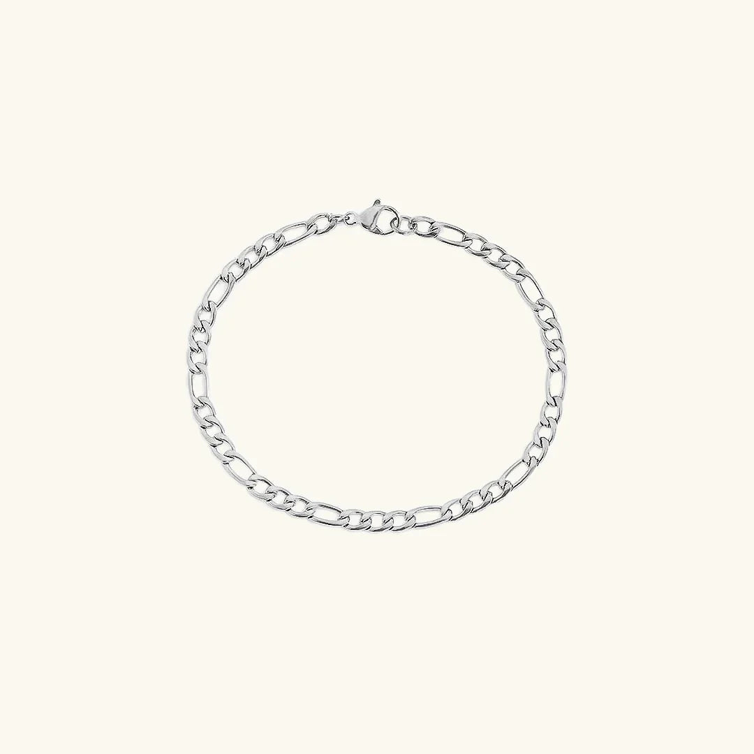 Gold-Plated Figaro Chain Bracelet for Women