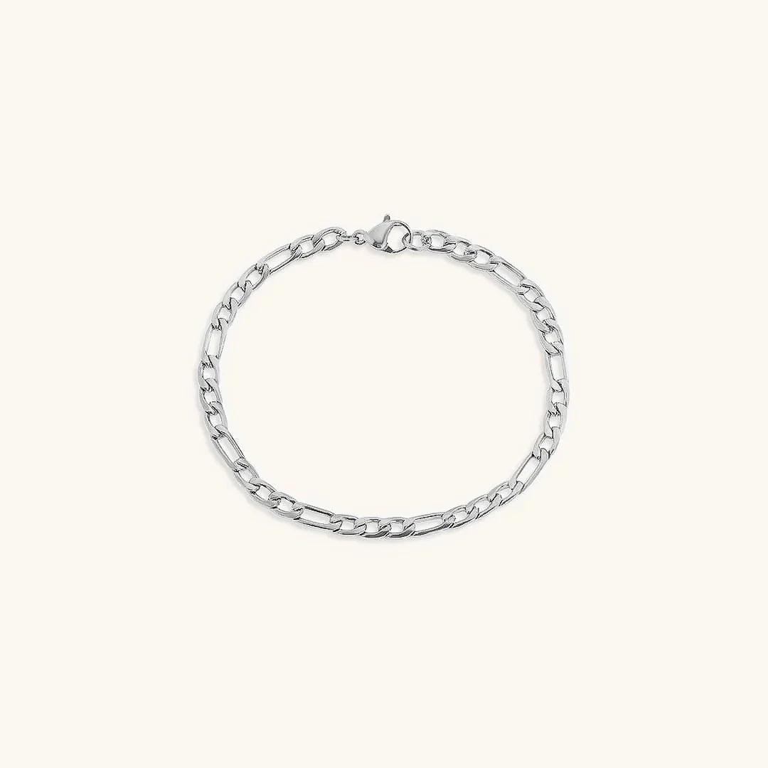 Gold-Plated Figaro Chain Bracelet for Women