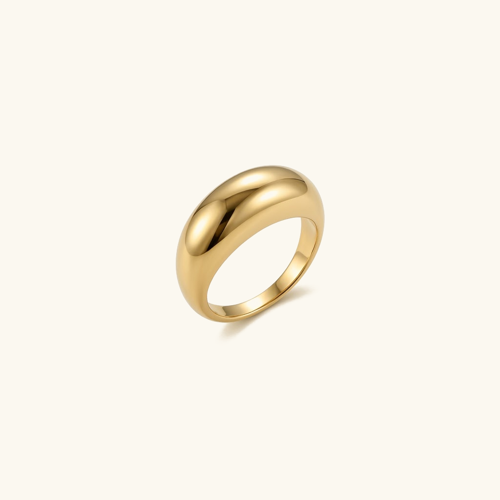 Gold-Plated Minimalist Dome Ring for Women