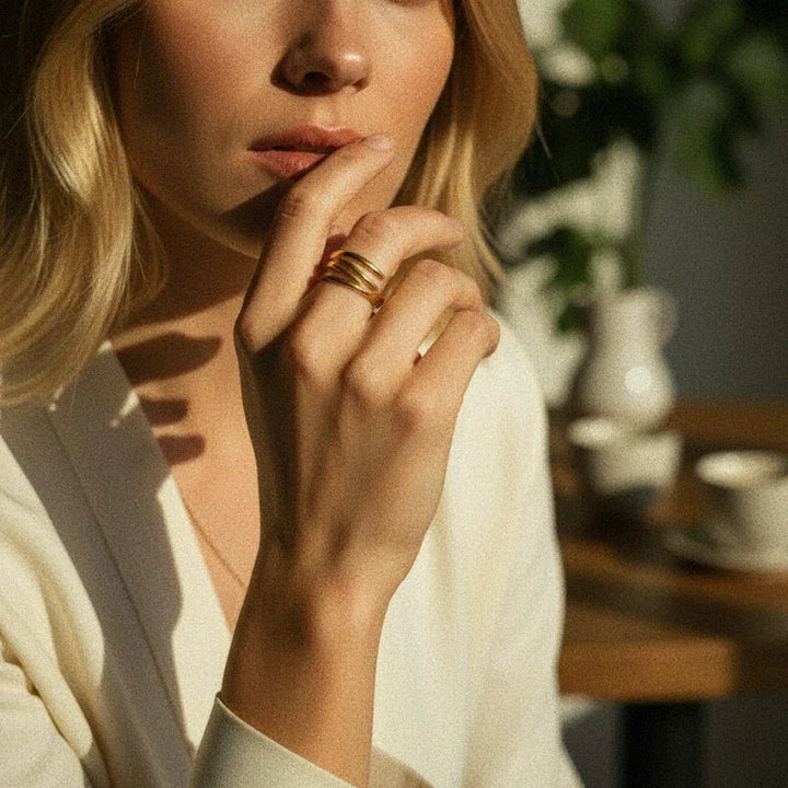 Gold-Plated Shay Contemporary Ring for Women