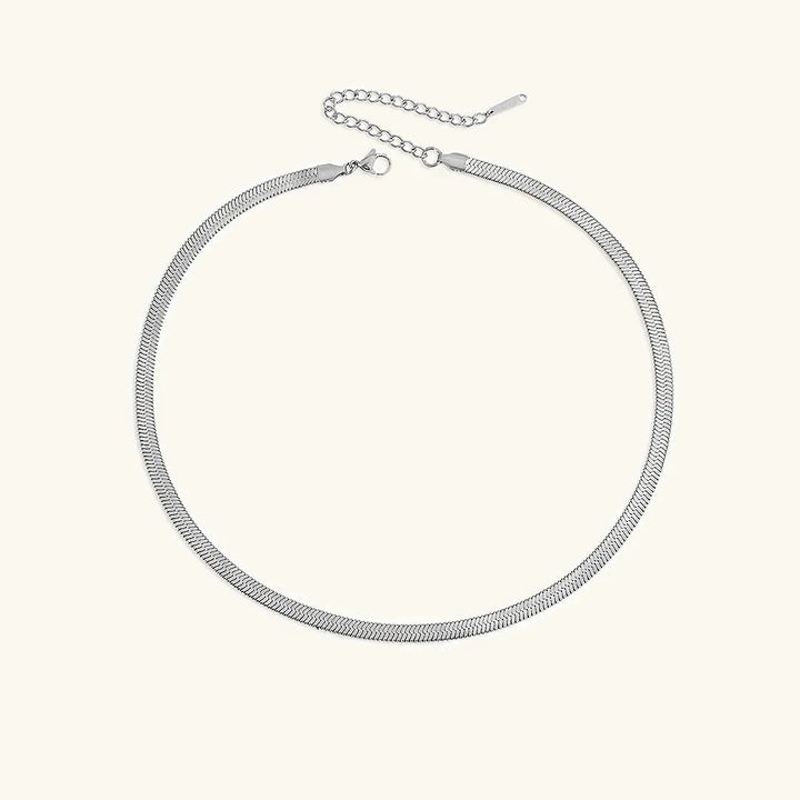 Gold-Plated Herringbone Chain Necklace for Women