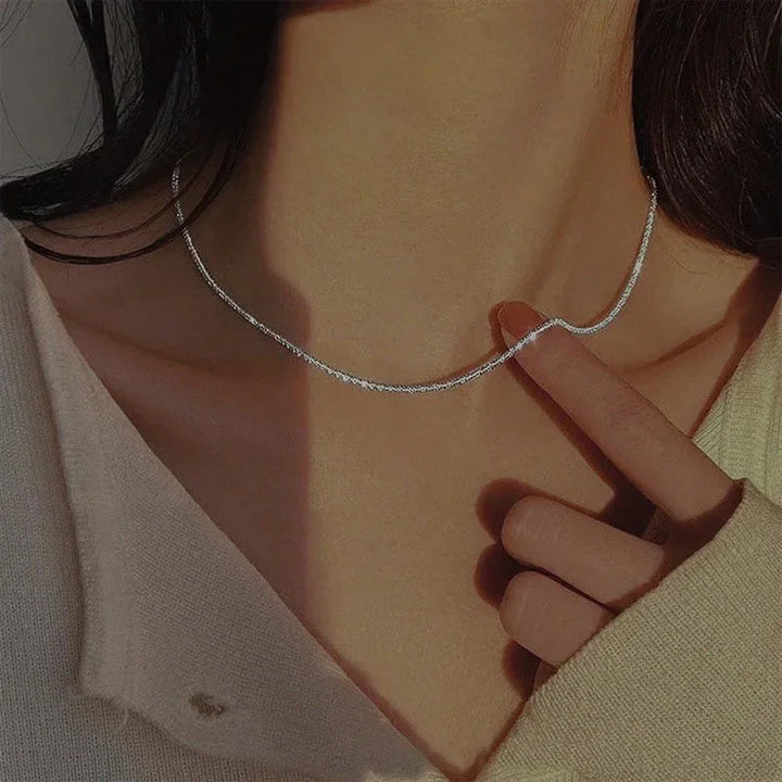 Gold-Tone Textured Chain Necklace for Women