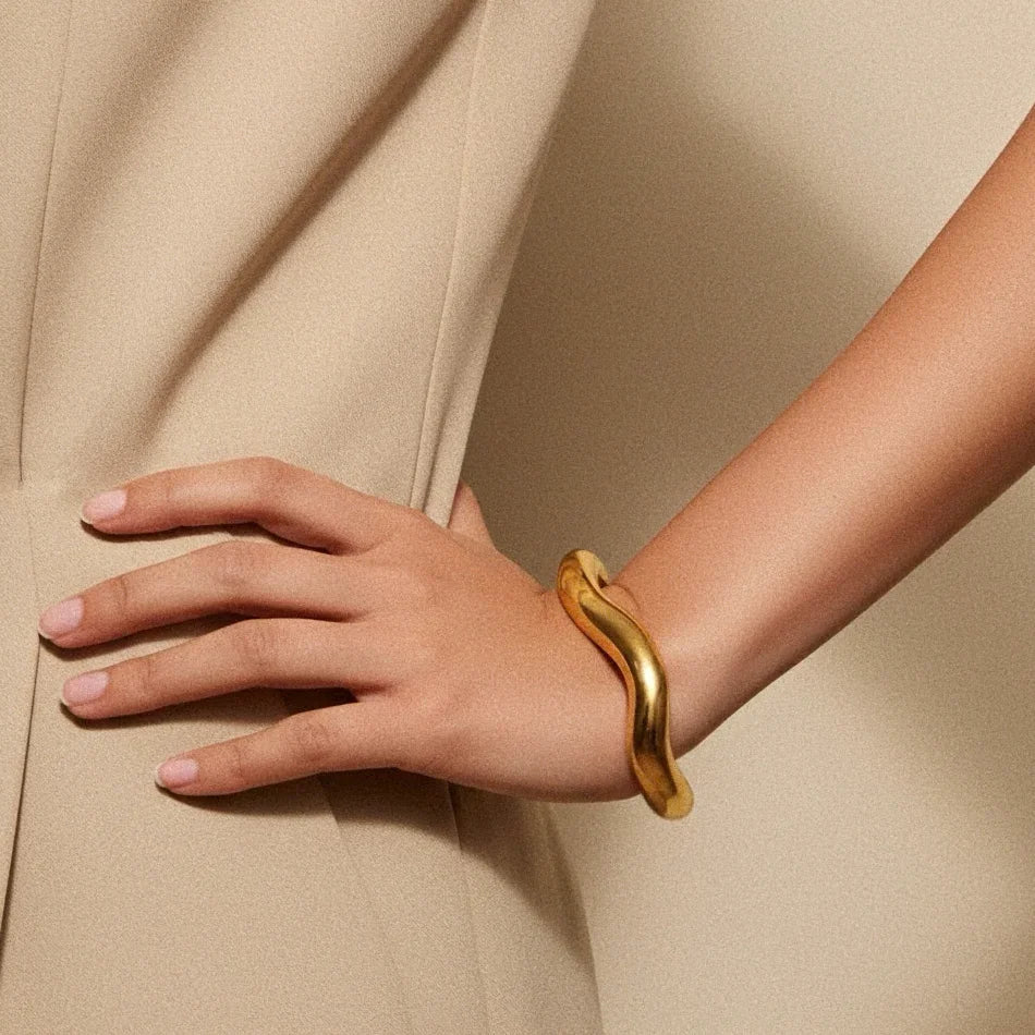 Gold Plated Statement Cuff Bracelet for Women