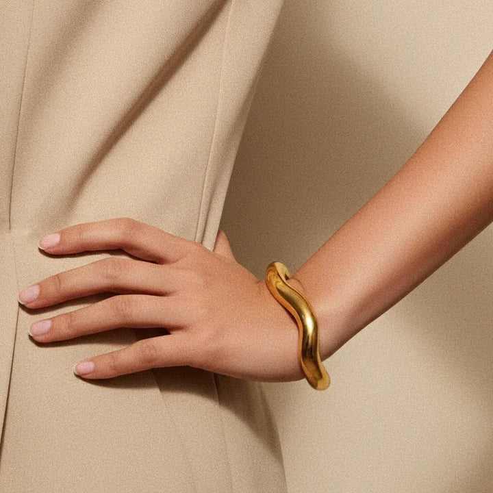 Gold Plated Statement Cuff Bracelet for Women