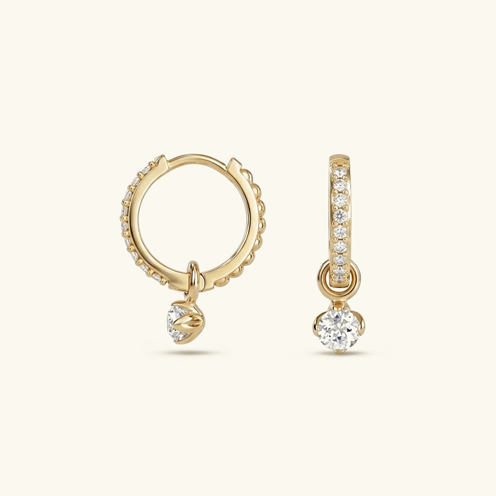 Gold-Plated CZ Huggie Earrings for Women