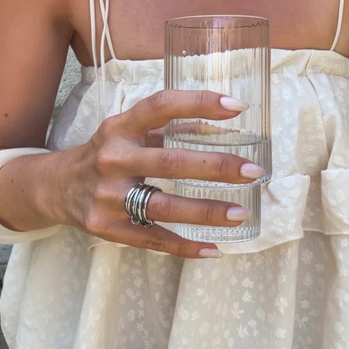 Silver-Plated CZ Stackable Ring Set