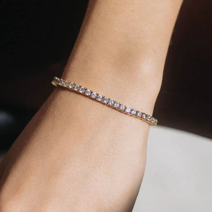 Gold-Plated CZ Tennis Bracelet for Women