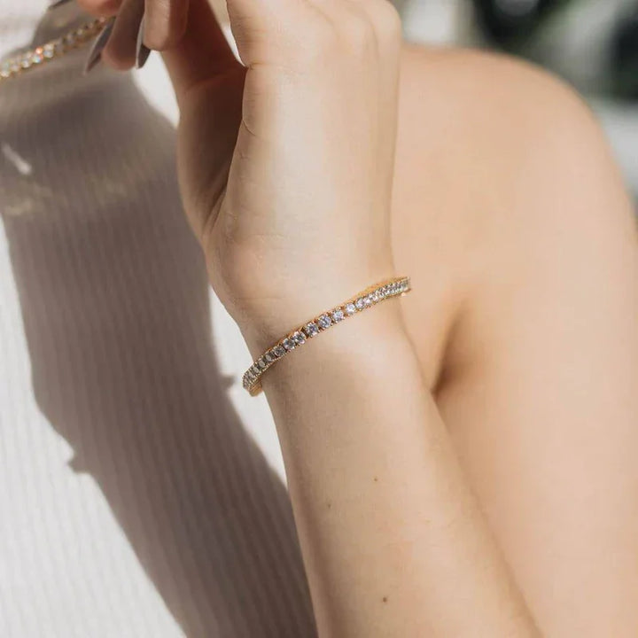 Gold-Plated CZ Tennis Bracelet for Women